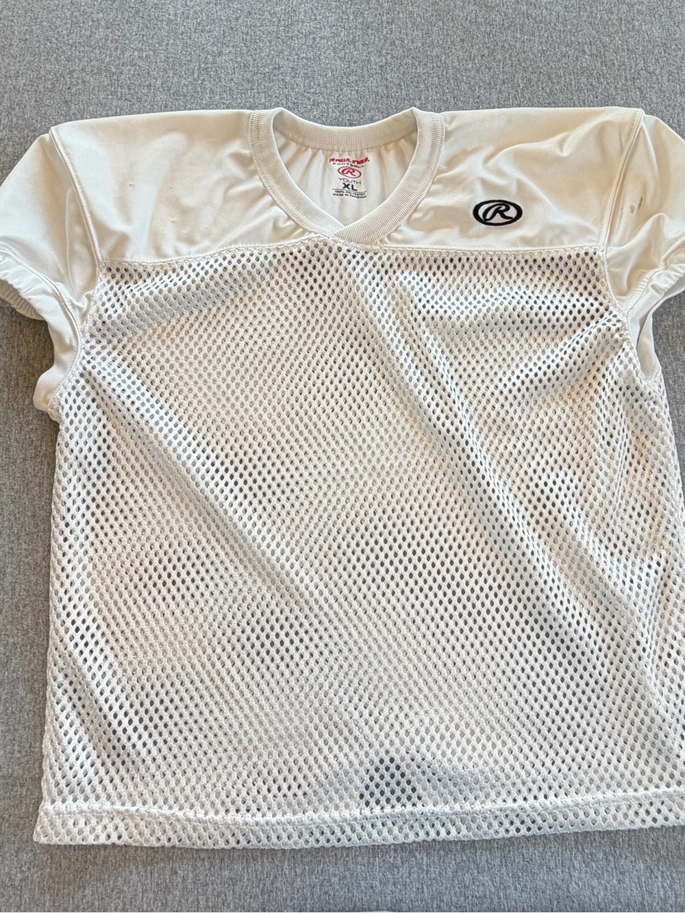 Youth Rawlings Football White Mesh Athletic Jersey